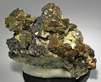 Chalcopyrite (Peacock Ore) — mineral specimen